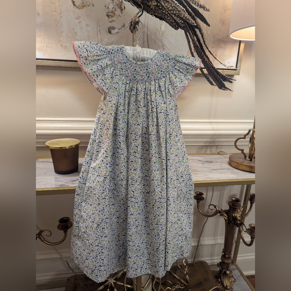 Floral Smocked Dress Edgehill Collection Like New Size 4 T